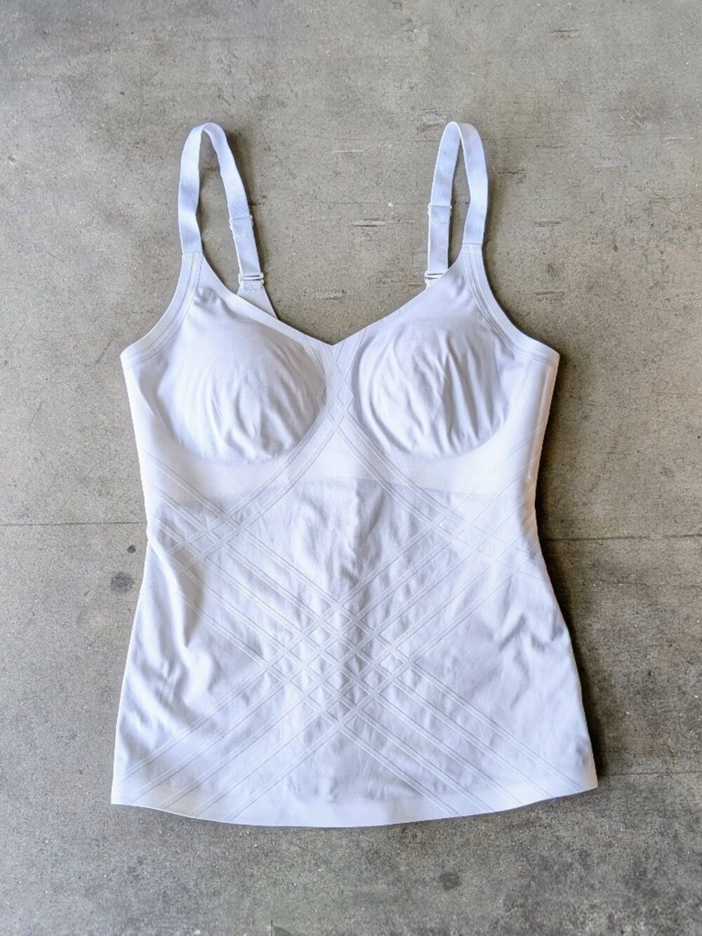 Honeylove Silhouette Cami Shapewear Tank Top in White large